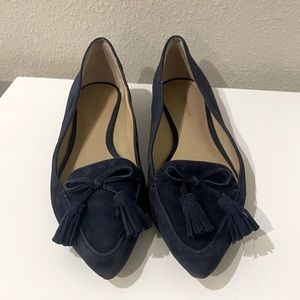Ann Taylor Blue Suede Tassel Flats